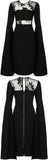 Black Long-Sleeve Knee-Length Cocktail Dress