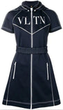 'VLTN' Hooded Track Dress