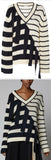 V-Neck Falling Stripes Pullover