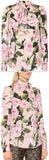 Rose Print Silk Chiffon Blouse