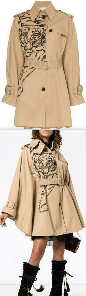 Tiger Print Trench Coat
