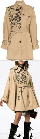 Tiger Print Trench Coat