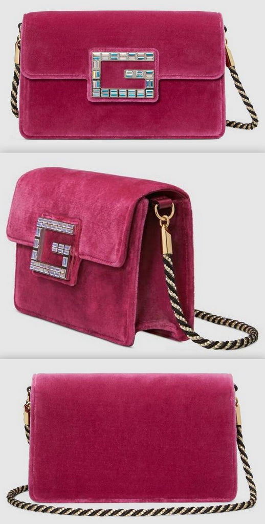 Shoulder Bag with Square G, Pink