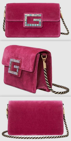Shoulder Bag with Square G, Pink
