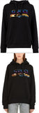 Sequin Logo Hoodie, Black
