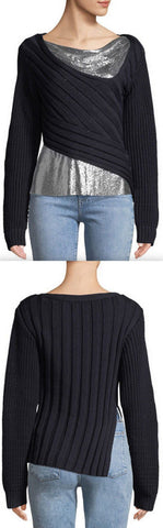 Chunky Chain Mail-Paneled Sweater