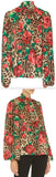 Floral And Leopard Crepe Pussybow Blouse