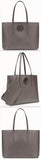 Leather Shopper Bag, Grey