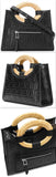 Embossed Logo Shoulder Bag, Black