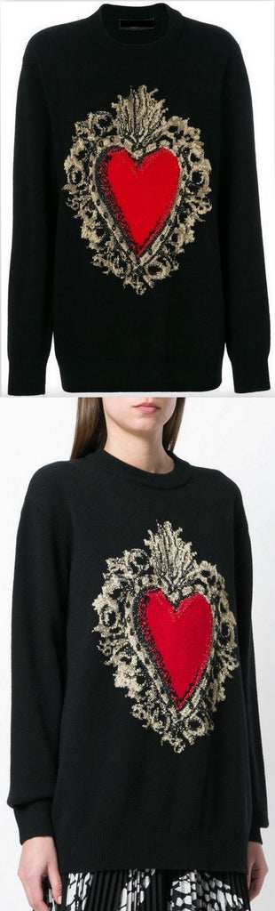 Sacred Heart Embroidered Sweater