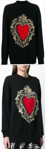 Sacred Heart Embroidered Sweater