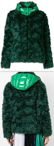 Teddy Puffer Jacket - Green