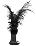 Iris 105 Feather Sandals, Black Feathers and Black Leather