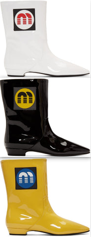 Patent Logo Boots - White, Black or Yellow