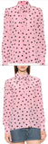 Heart Print Silk Blouse