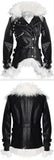 Shearling Lined Faux-Leather Bomber Jacket