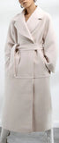 Wool-Blend Wrap Coat