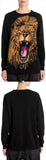 Intarsia Lion Print Wool Sweater