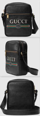 Print Messenger Bag, Black