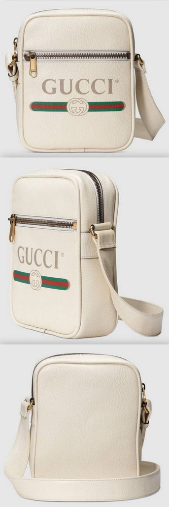 Print Messenger Bag, White