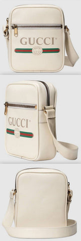 Print Messenger Bag, White