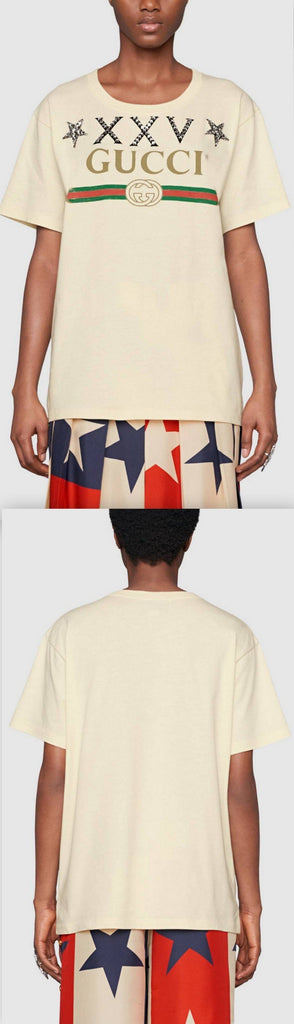 Oversize T-Shirt with Logo and Stars