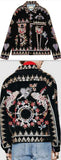 Corduroy Jacket With Buttons Embroidery