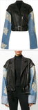 Panelled Sleeve Biker Jacket