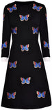 Butterfly-Embroidered Mini Dress