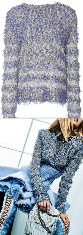 Textured Knit Sweater, Blue