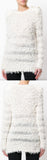 Textured Knit Sweater, White