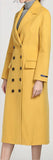 Double-Breasted Wool Coat-Banana Yellow