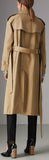 Striped Ribbon Gabardine Oversized Trench Coat