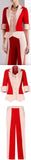 Color-Contrast Vest-Jacket and Pant Suit