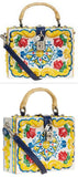 'Majolica' Padlock Top Handle Bag