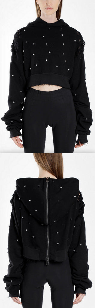 Embellished Hooded Sweatshirt