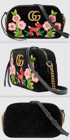 GG Marmont Velvet Small Shoulder Bag