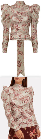 Unbridled Chevron Silk Blouse