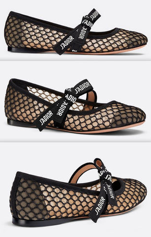 Miss J'Adior Mesh Ballet Flat Pumps
