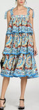 Tile Print Tiered Sun Dress