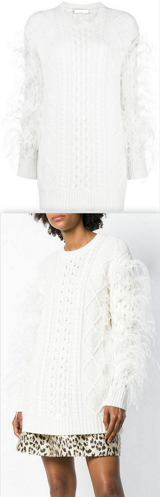 Feather Embellished Sweater