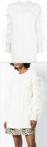 Feather Embellished Sweater