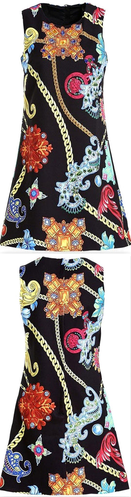 Jewel Print Mini Dress