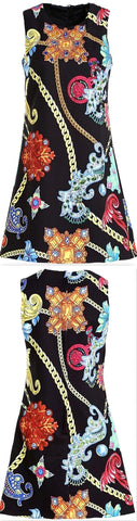 Jewel Print Mini Dress
