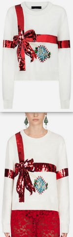 Sequin-Embellished Sweater
