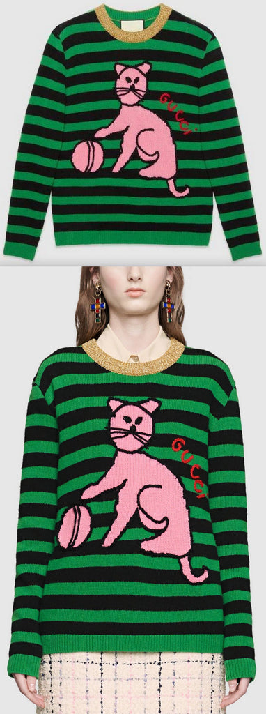 Wool Sweater with Cat and Baseball