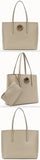 Leather Shopper Bag, Beige