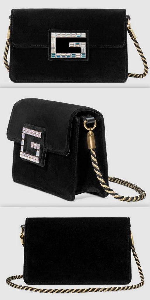 Shoulder Bag with Square G, Black