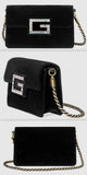 Shoulder Bag with Square G, Black