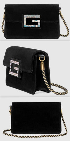 Shoulder Bag with Square G, Black
